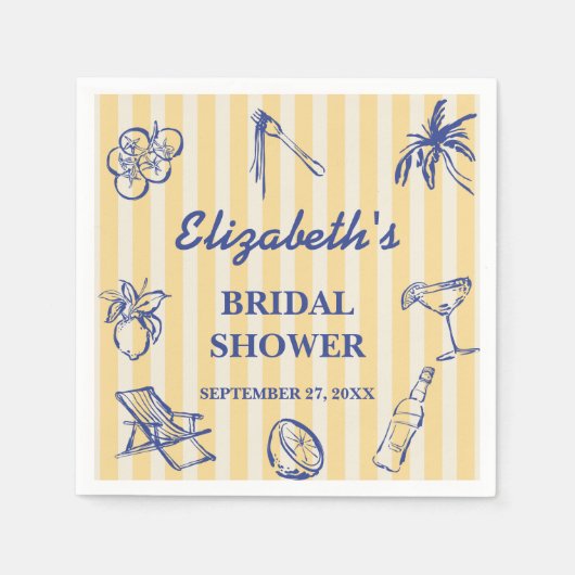 La Dolce Vita Citroenen Italiaanse Bruidsdouche Servet (Voorkant)