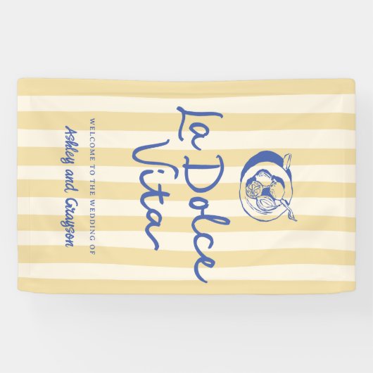 La Dolce Vita Citroenen Italiaanse bruiloft teken Spandoek (Horizontaal)