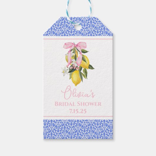 La Dolce Vita Citroenroze Strik Bedankt Cadeaulabel (Voorkant)