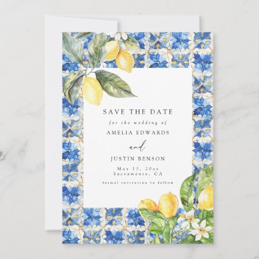 La Dolce Vita Citrus Citrus Bewaar de datum Kaart (Voorkant)