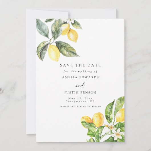 La Dolce Vita Citrus Citrus Bewaar de datum Kaart (Voorkant)