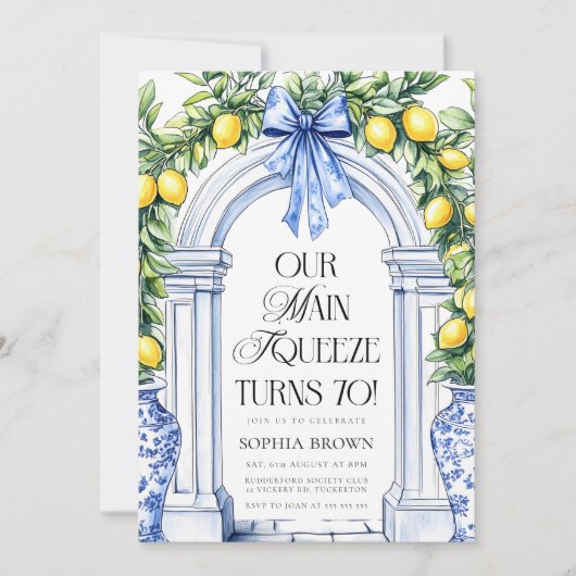 La Dolce Vita Citrus Greenery 70e verjaardag Kaart (Voorkant)