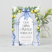 La Dolce Vita Citrus Greenery 70e verjaardag Kaart (Staand voorkant)