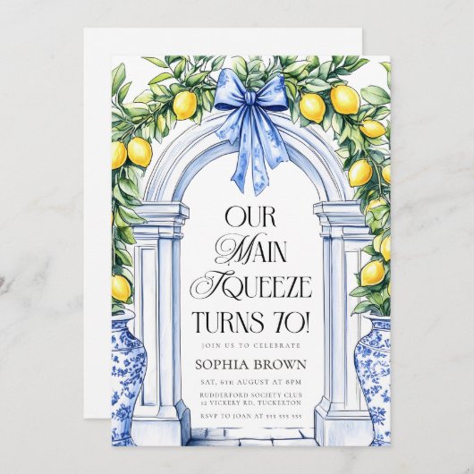 La Dolce Vita Citrus Greenery 70e verjaardag Kaart (Voorkant / Achterkant)