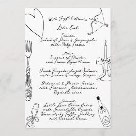 La Dolce Vita Doodle Handgeschreven bruiloft Menu