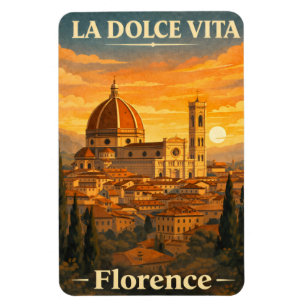 La Dolce Vita - Florance Reisaffiche Antiek Stijl Magneet