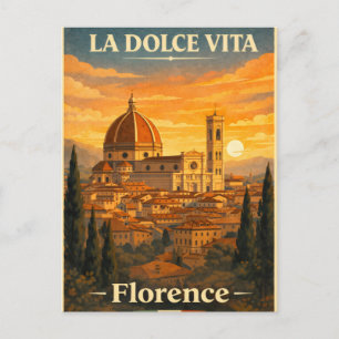 La Dolce Vita - Florance Reizen Vintage Poster Feestdagenkaart