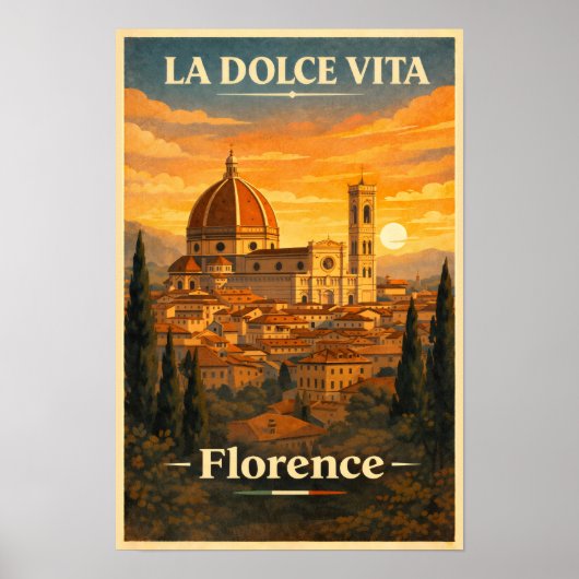 La Dolce Vita Florence Vintage Reisposter Poster (Voorkant)