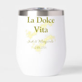 La Dolce Vita geel bruidspaar Naam datum glitter (Voorkant)