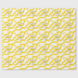 La Dolce Vita geel bruidspaar Naam datum glitter Cadeaupapier