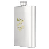 La Dolce Vita geel bruidspaar Naam datum glitter Flacon (Links)