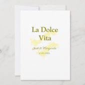 La Dolce Vita geel bruidspaar Naam datum glitter Kaart (Voorkant)