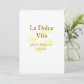 La Dolce Vita geel bruidspaar Naam datum glitter Kaart (Staand voorkant)