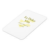 La Dolce Vita geel bruidspaar Naam datum glitter Magneet (Linkerzijde)