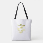 La Dolce Vita geel bruidspaar Naam datum glitter Tote Bag (Achterkant)
