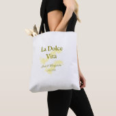 La Dolce Vita geel bruidspaar Naam datum glitter Tote Bag (Dichtbij)