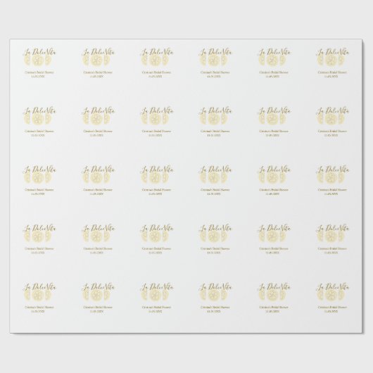 La Dolce Vita gele citroen bruidsdouche pastel bo Cadeaupapier (Vlak)