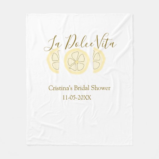 La Dolce Vita gele citroen bruidsdouche pastel bo Fleece Deken (Voorkant)