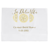 La Dolce Vita gele citroen bruidsdouche pastel bo Groot Cadeauzakje (Achterkant)