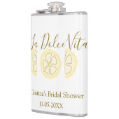 La Dolce Vita gele citroen bruidsdouche pastel bo Heupfles (Links)