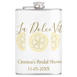 La Dolce Vita gele citroen bruidsdouche pastel bo Heupfles