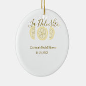 La Dolce Vita gele citroen bruidsdouche pastel bo Keramisch Ornament (Rechts)