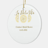 La Dolce Vita gele citroen bruidsdouche pastel bo Keramisch Ornament (Links)