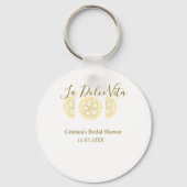 La Dolce Vita gele citroen bruidsdouche pastel Sleutelhanger (Voorkant)
