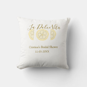 La Dolce Vita gele citroen bruidsfeest pastel bo Kussen