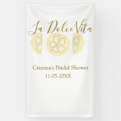 La Dolce Vita gele citroen bruidsfeest pastel bo Spandoek (Verticaal)