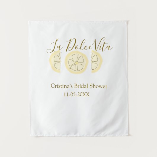 La Dolce Vita gele citroen bruidsfeest pastel bo Wandkleed (Voorkant)