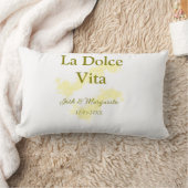 La Dolce Vita gele trouwkoppel Naam datum glit Kussen (Deken)
