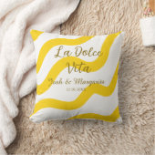 La Dolce Vita gele trouwkoppel Naam datum glit Kussen (Deken)