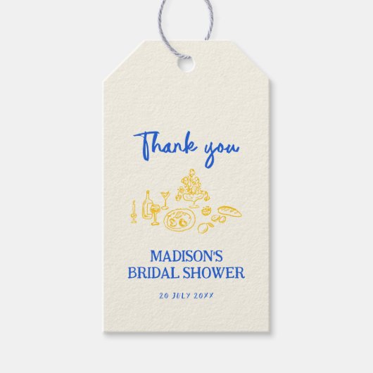 La Dolce Vita Hand Getekende Bruidscadeau Shower Cadeaulabel (Voorkant)