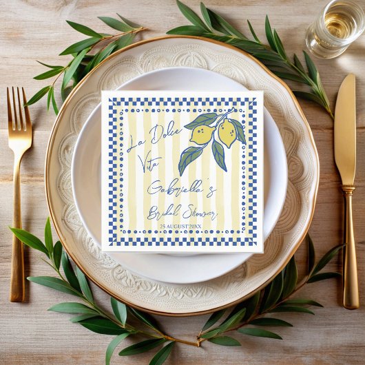 La Dolce Vita Hand getekende strepen vrijgezellenf Servet