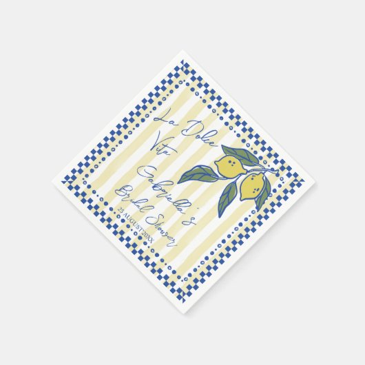 La Dolce Vita Hand getekende strepen vrijgezellenf Servet (Hoek)