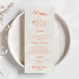 La Dolce Vita Hand getrokken bruiloft Menu