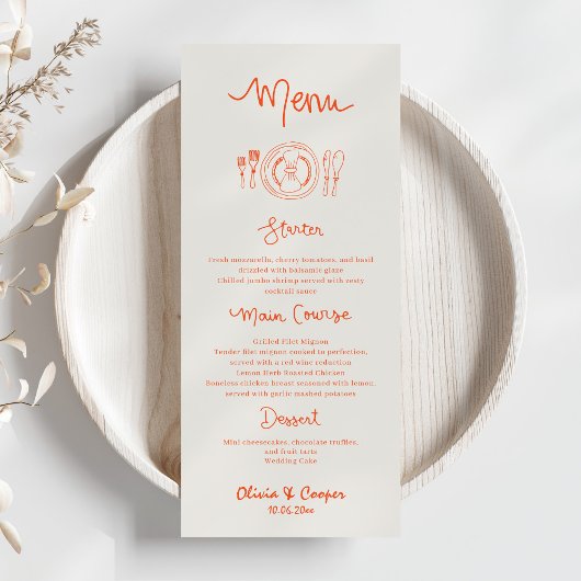 La Dolce Vita Hand getrokken bruiloft Menu