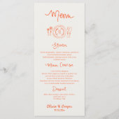 La Dolce Vita Hand getrokken bruiloft Menu (Voorkant)