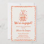 La Dolce Vita Hand getrokken verlovingsfeest Kaart (Voorkant)