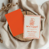 La Dolce Vita Hand getrokken verlovingsfeest Kaart