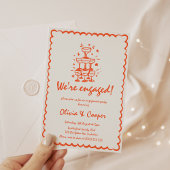 La Dolce Vita Hand getrokken verlovingsfeest Kaart