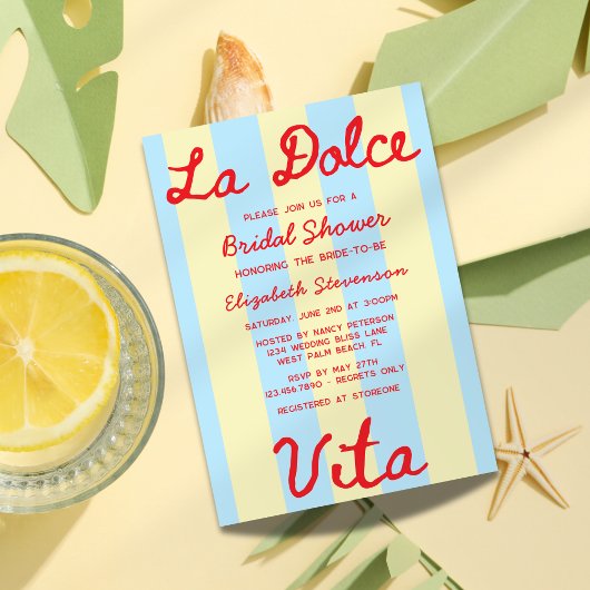 La Dolce Vita Handgeschreven Bruidsdouche Kaart