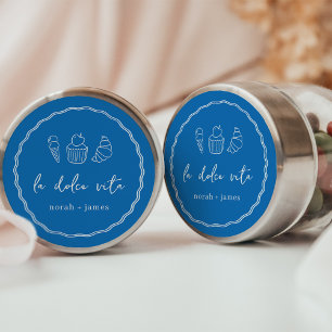 "La Dolce Vita" Handgeschreven Bruidsuitnodiging Ronde Sticker
