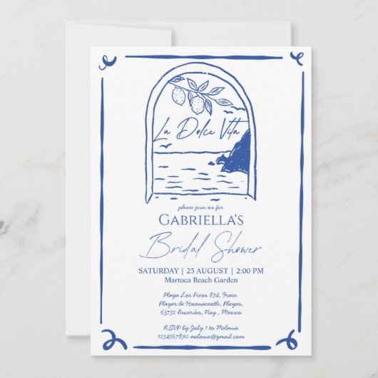 La Dolce Vita handgetekende citroenen vrijgezellen Kaart (Voorkant)