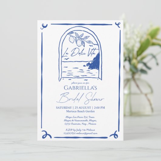 La Dolce Vita handgetekende citroenen vrijgezellen Kaart (Staand voorkant)