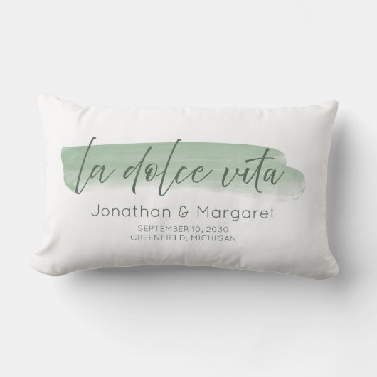 La Dolce Vita - Het zoete leven in Sage Green Kussen (Voorkant)