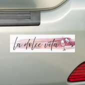 La Dolce Vita - Het zoete leven met wijn Bumpersticker (Op auto)