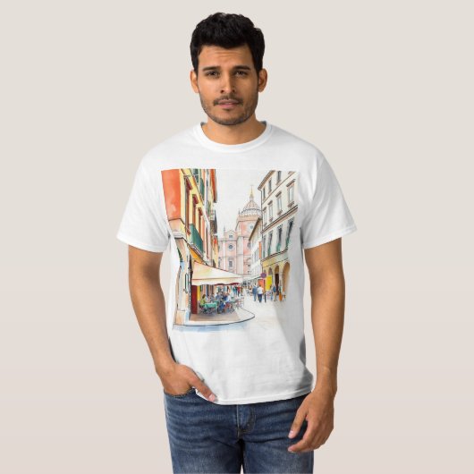 La Dolce Vita in Bologna: Piazza Maggiore T-shirt (Voorkant volledig)