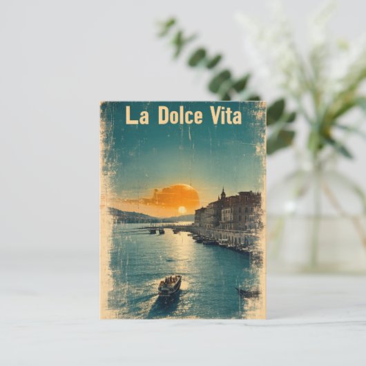 . La Dolce Vita - Inspired by 1960s Posters Feestdagenkaart (Staand voorkant)